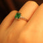 14K GOLD 1.40 CTW VIVID GREEN NATURAL EMERALD & DIAMOND RING