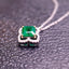 14K GOLD 1.22 CTW VIVID GREEN NATURAL EMERALD & DIAMOND NECKLACE