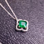14K GOLD 1.22 CTW VIVID GREEN NATURAL EMERALD & DIAMOND NECKLACE