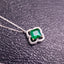 14K GOLD 1.22 CTW VIVID GREEN NATURAL EMERALD & DIAMOND NECKLACE