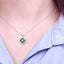 14K GOLD 1.22 CTW VIVID GREEN NATURAL EMERALD & DIAMOND NECKLACE