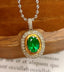 14K GOLD 1 CT VIVID GREEN NATURAL EMERALD & DIAMOND PENDANT( WITHOUT CHAIN )
