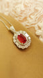 14K GOLD 1.85 CTW NATURAL RUBY & DIAMOND NECKLACE