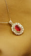 14K GOLD 1.85 CTW NATURAL RUBY & DIAMOND NECKLACE