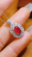 14K GOLD 1.85 CTW NATURAL RUBY & DIAMOND NECKLACE