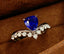 14K GOLD 1.6 CT VIVID BLUE NATURAL SAPPHIRE & DIAMOND RING