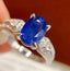 14K GOLD 2.15 CT NATURAL SAPPHIRE & DIAMOND RING