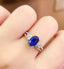 14K GOLD 2.15 CT NATURAL SAPPHIRE & DIAMOND RING