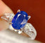 14K GOLD 2.15 CT NATURAL SAPPHIRE & DIAMOND RING
