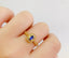 14K GOLD 0.4 CT NATURAL SAPPHIRE & DIAMOND RING