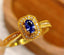 14K GOLD 0.4 CT NATURAL SAPPHIRE & DIAMOND RING