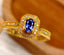 14K GOLD 0.4 CT NATURAL SAPPHIRE & DIAMOND RING