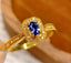 14K GOLD 0.4 CT NATURAL SAPPHIRE & DIAMOND RING