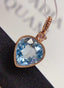 14K GOLD 2.28 CT NATURAL AQUAMARINE & SAPPHIRE PENDANT( WITHOUT CHAIN )