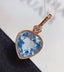 14K GOLD 2.28 CT NATURAL AQUAMARINE & SAPPHIRE PENDANT( WITHOUT CHAIN )