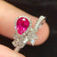 14K GOLD 1 CT NATURAL RUBY & DIAMOND RING