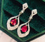 14K GOLD 1 CT NATURAL RUBY & DIAMOND EARRINGS