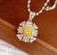 14K GOLD 0.3 CT NATURAL YELLOW DIAMOND & DIAMOND PENDANT( WITHOUT CHAIN )