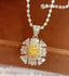 14K GOLD 0.3 CT NATURAL YELLOW DIAMOND & DIAMOND PENDANT( WITHOUT CHAIN )
