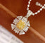 14K GOLD 0.3 CT NATURAL YELLOW DIAMOND & DIAMOND PENDANT( WITHOUT CHAIN )