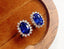 14K GOLD 2.6 CT NATURAL SAPPHIRE & DIAMOND EARRINGS