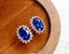 14K GOLD 2.6 CT NATURAL SAPPHIRE & DIAMOND EARRINGS