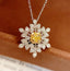 14K GOLD 0.27 CT NATURAL YELLOW DIAMOND & DIAMOND PENDANT( WITHOUT CHAIN )