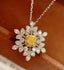 14K GOLD 0.27 CT NATURAL YELLOW DIAMOND & DIAMOND PENDANT( WITHOUT CHAIN )