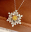 14K GOLD 0.27 CT NATURAL YELLOW DIAMOND & DIAMOND PENDANT( WITHOUT CHAIN )