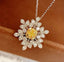 14K GOLD 0.27 CT NATURAL YELLOW DIAMOND & DIAMOND PENDANT( WITHOUT CHAIN )