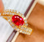 14K GOLD 0.85 CT NATURAL RUBY & DIAMOND RING