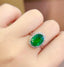 14K GOLD 4.51 CT VIVID GREEN NATURAL EMERALD & DIAMOND RING