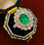 14K GOLD 1.8 CT VIVID GREEN NATURAL EMERALD & DIAMOND RING