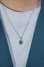 14K GOLD 1.20 CTW VIVID GREEN NATURAL EMERALD & DIAMOND NECKLACE