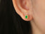 14K GOLD 0.6 CT VIVID GREEN NATURAL EMERALD EARRINGS