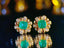 14K GOLD 1.15 CT NATURAL EMERALD & DIAMOND EARRINGS