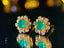 14K GOLD 1.15 CT NATURAL EMERALD & DIAMOND EARRINGS
