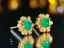 14K GOLD 1.15 CT NATURAL EMERALD & DIAMOND EARRINGS