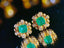14K GOLD 1.15 CT NATURAL EMERALD & DIAMOND EARRINGS