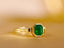 14K GOLD 1.33 CT VIVID GREEN NATURAL EMERALD RING