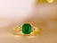 14K GOLD 1.33 CT VIVID GREEN NATURAL EMERALD RING