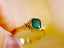 14K GOLD 1.33 CT VIVID GREEN NATURAL EMERALD RING
