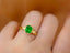 14K GOLD 1.33 CT VIVID GREEN NATURAL EMERALD RING