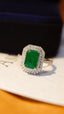 14K GOLD 2.26 CTW VIVID GREEN NATURAL EMERALD & DIAMOND RING