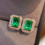 14K GOLD 1.17 CTW VIVID GREEN NATURAL EMERALD & DIAMOND EARRINGS