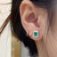 14K GOLD 1.17 CTW VIVID GREEN NATURAL EMERALD & DIAMOND EARRINGS