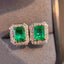 14K GOLD 1.17 CTW VIVID GREEN NATURAL EMERALD & DIAMOND EARRINGS