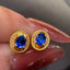 14K GOLD 0.7 CT NATURAL SAPPHIRE & DIAMOND EARRINGS
