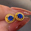 14K GOLD 0.7 CT NATURAL SAPPHIRE & DIAMOND EARRINGS