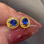 14K GOLD 0.7 CT NATURAL SAPPHIRE & DIAMOND EARRINGS